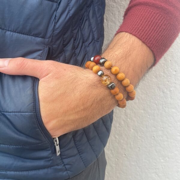 Pulsera de Cedro - Chakra Raíz - Jaspe Rojo - Imagen 5