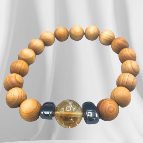 Pulsera de Cedro - Chakra Solar - Citrino - Imagen 5