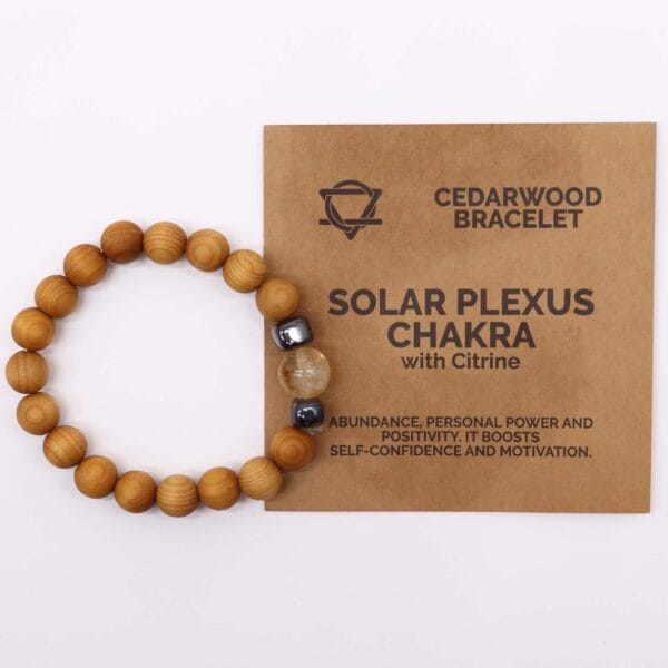 Pulsera de Cedro - Chakra Solar - Citrino - Imagen 4