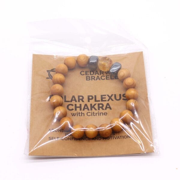 Pulsera de Cedro - Chakra Solar - Citrino - Imagen 2