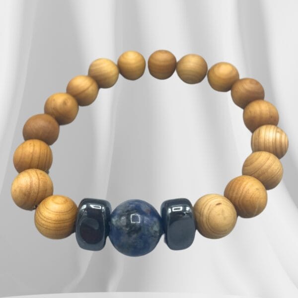 Pulsera de Cedro - Chakra Garganta - Sodalita - Imagen 2