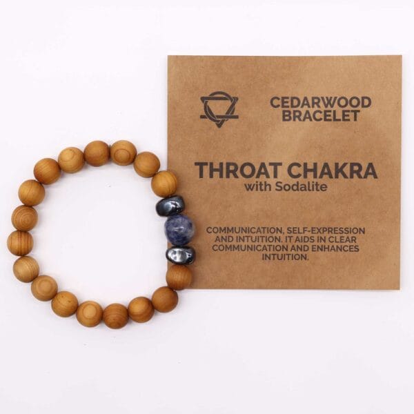 Pulsera de Cedro - Chakra Garganta - Sodalita - Imagen 3